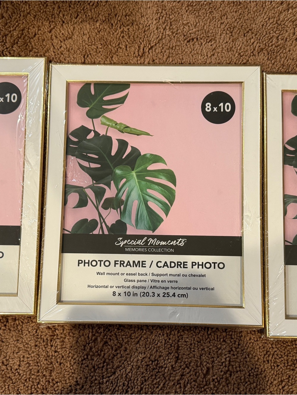 Special Moments Gold 8x10 Photo Frame - White Mat set of 3